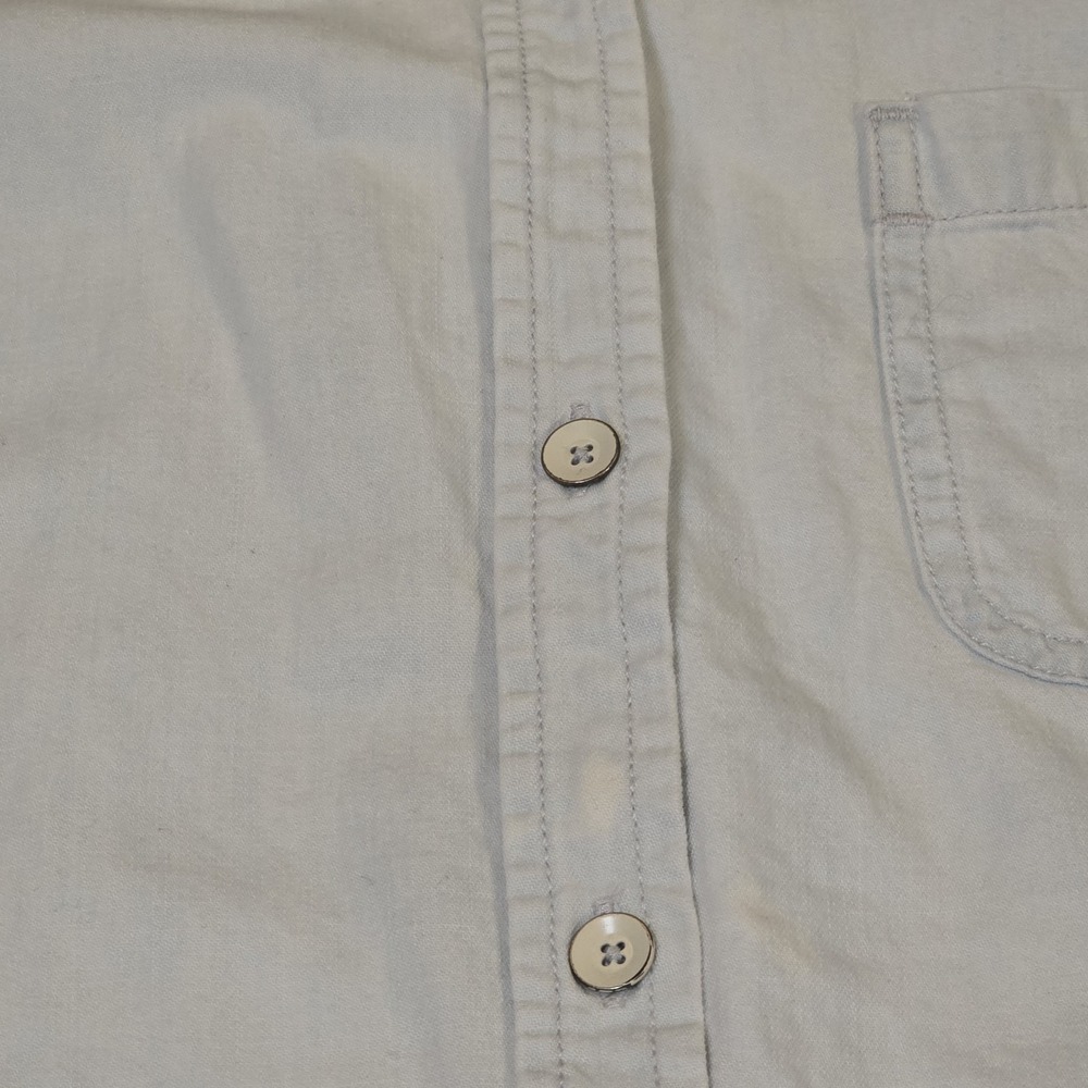 GAP Denim Shirtdress M Bleached Chambray Summer Beach Preppy Button Down Casual - Picture 4 of 10